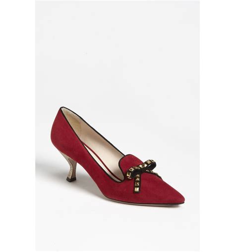 prada leather pumps with bow|prada suede pumps nordstrom.